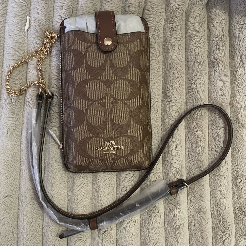 Coach Phone Crossbody Bag with Monogram Design